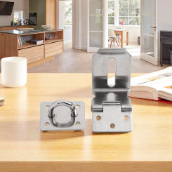 Lock Plate Secure Stainless Steel Door Lock Hasp Staple Padlock Clasp Shed Latch with Thickened Connecting Rod