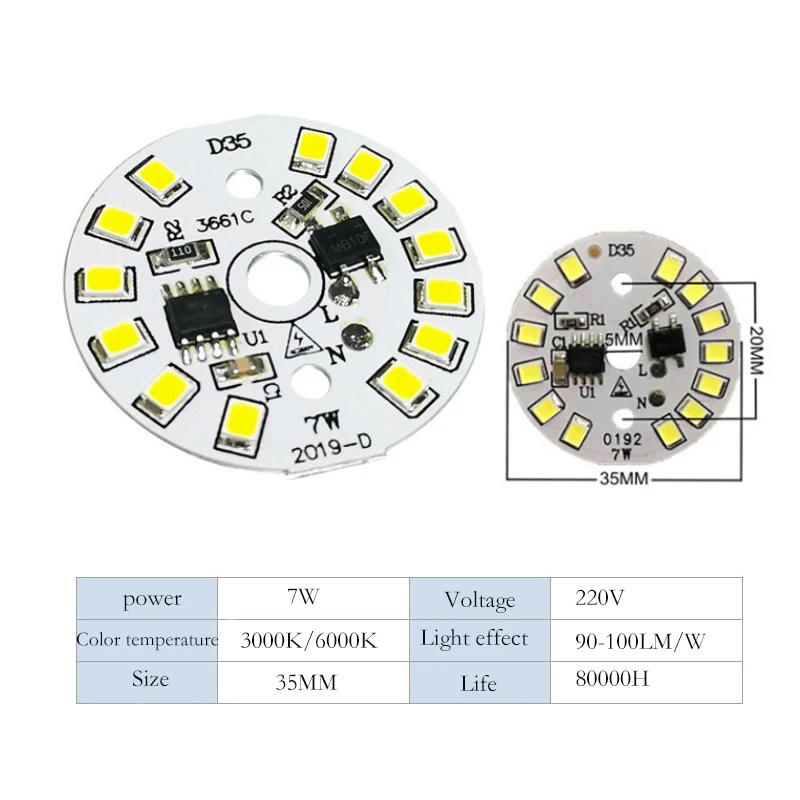 Description Picture 6 of itemLED COB Lights Driver-free Chip 3W 5W 7W 12W AC220V No Need Driver LED Beads DIY Spotlight Flood Light Down Lamp