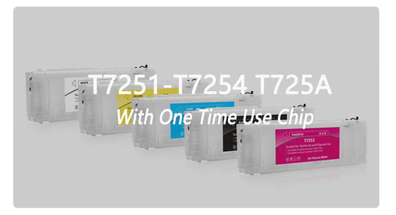 Description Picture 4 of itemT7251-T7254 T725ARefillable Ink Cartridge With One Time Use Chip For Epson SureColor F2000 F2100 F2130 F2140 F2150 F2160 Printer