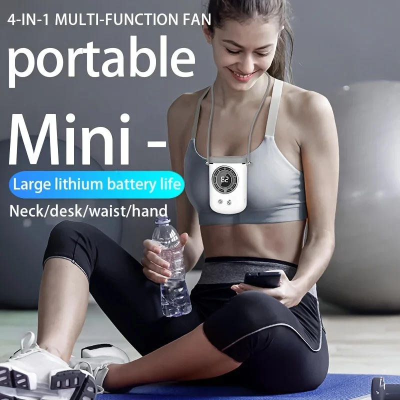 Description Picture 2 of itemPortable Hanging Neck Fan-Leafless Silent Mini Usb Charging Fan Cooling Air Conditioning Fan for Outdoor Kitchen Cooling Indoor