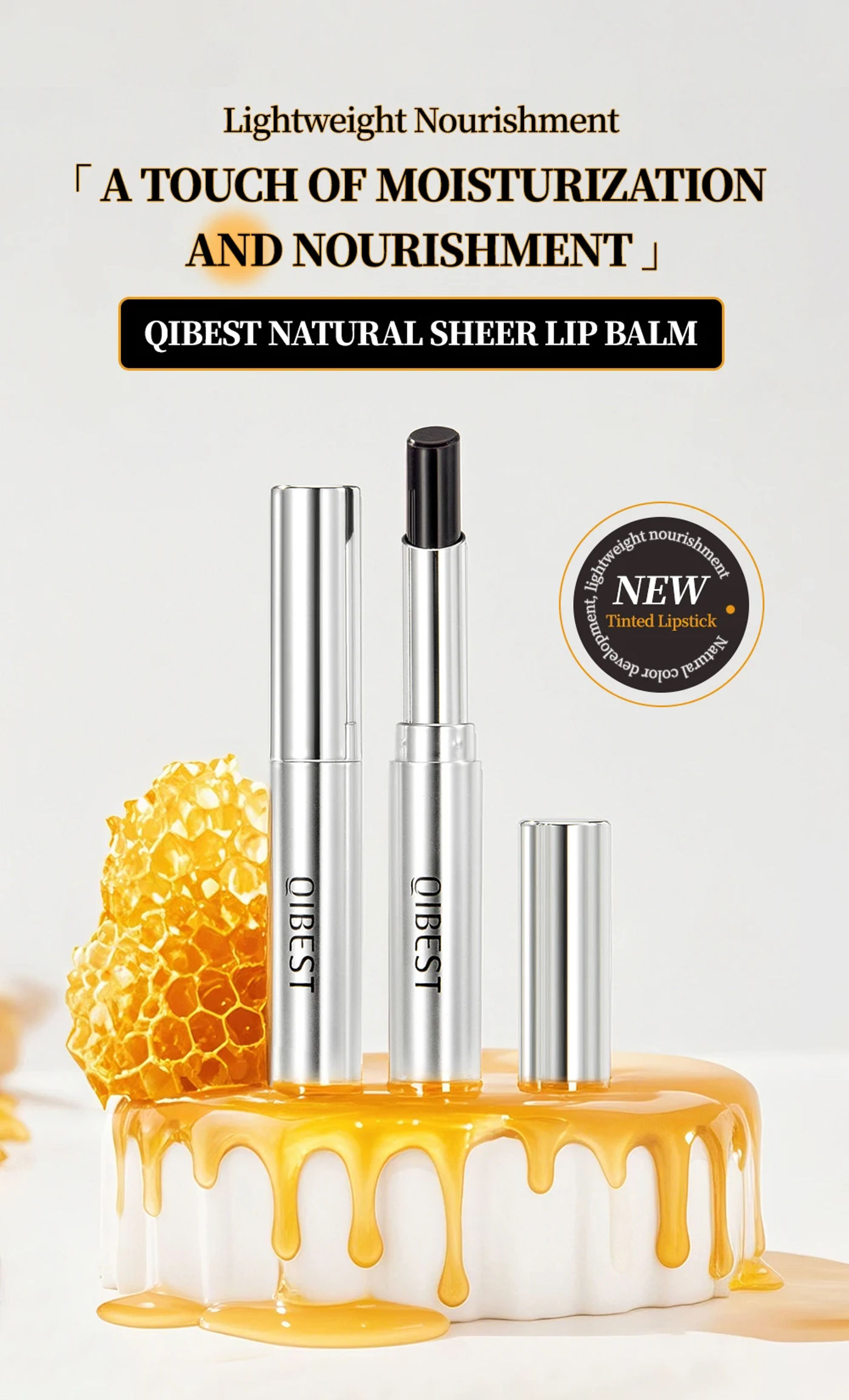 Description Picture 2 of itemQIBEST Natural Moisturizing Honey Lip Balm Smooth Long Lasting Tinted Lipstick Lip Stain Makeup Changing Lip Color Plumping