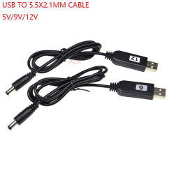 USB DC 5V to DC 9V 12V Step up Cable Module Converter USB TO DC 5.5*2.1MM  MALE PLUG power CABLE 5.5X2.1 5.5X2.5 Booster wire