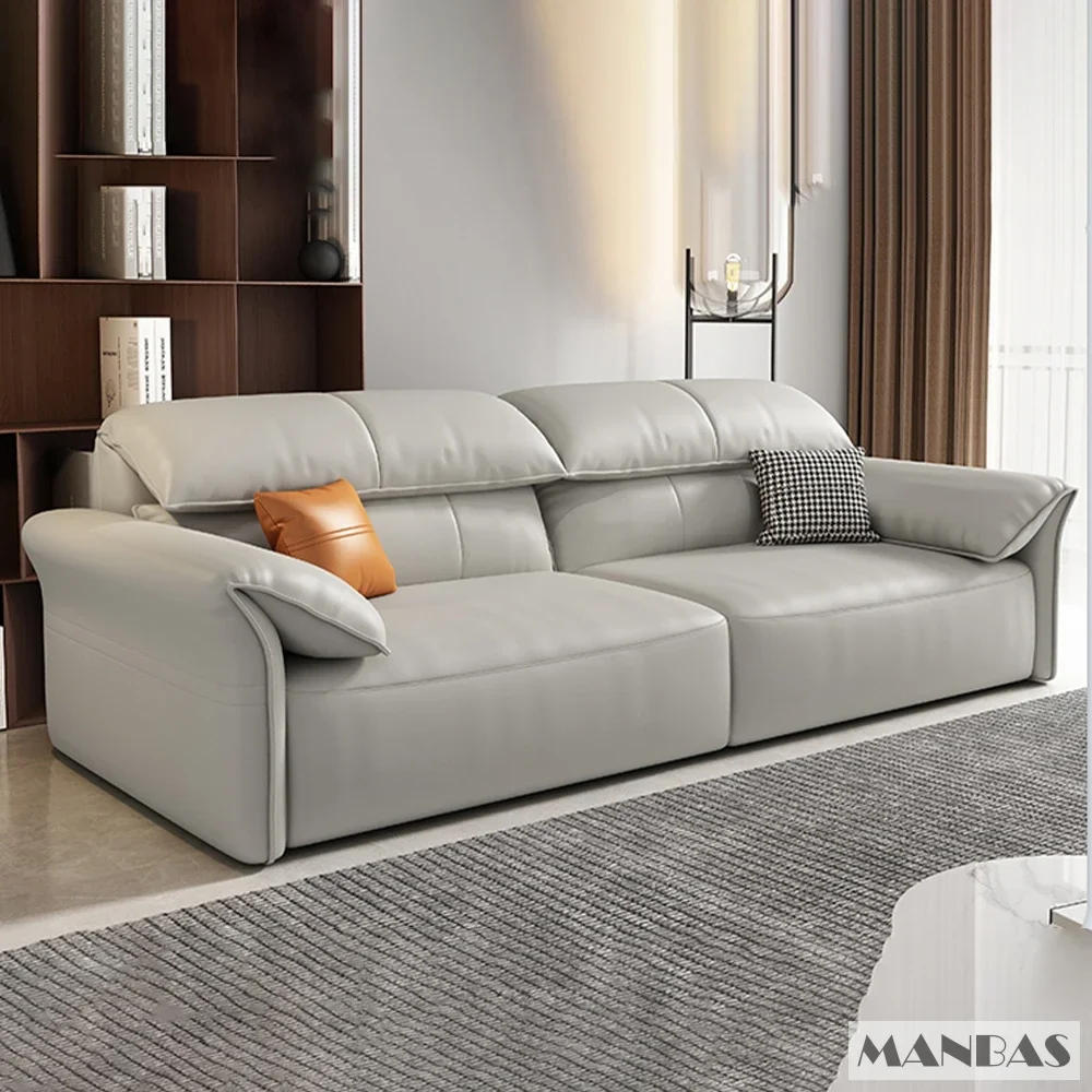 Description Picture 4 of itemMANBAS Electric Sofa Convertible for Cinema Living Room | Genuine Leather Electric Multifunction Sofa Bed | Folding Sofa Beds