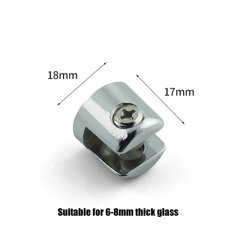 Description Picture 6 of item10pcs Glass Clamp Glass Plated Brackets Zinc Clip Holder Support Brackets Clamps For 6-8mm Cabinet Shelf Support Plate Clamp