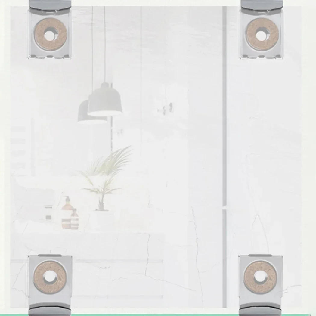 Description Picture 3 of item4pcs Glass Clamp Zinc Alloy Frameless Bathroom Mirror Glass Wall Mounting Fixing Kit Hardware With Skid-proof Silicon Pad