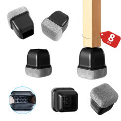 Black Chair Leg Floor Protectors Foot Cover Diagonal with Thick Wrap Felt Pads Silicone Furniture Table Feet  Protect Floors