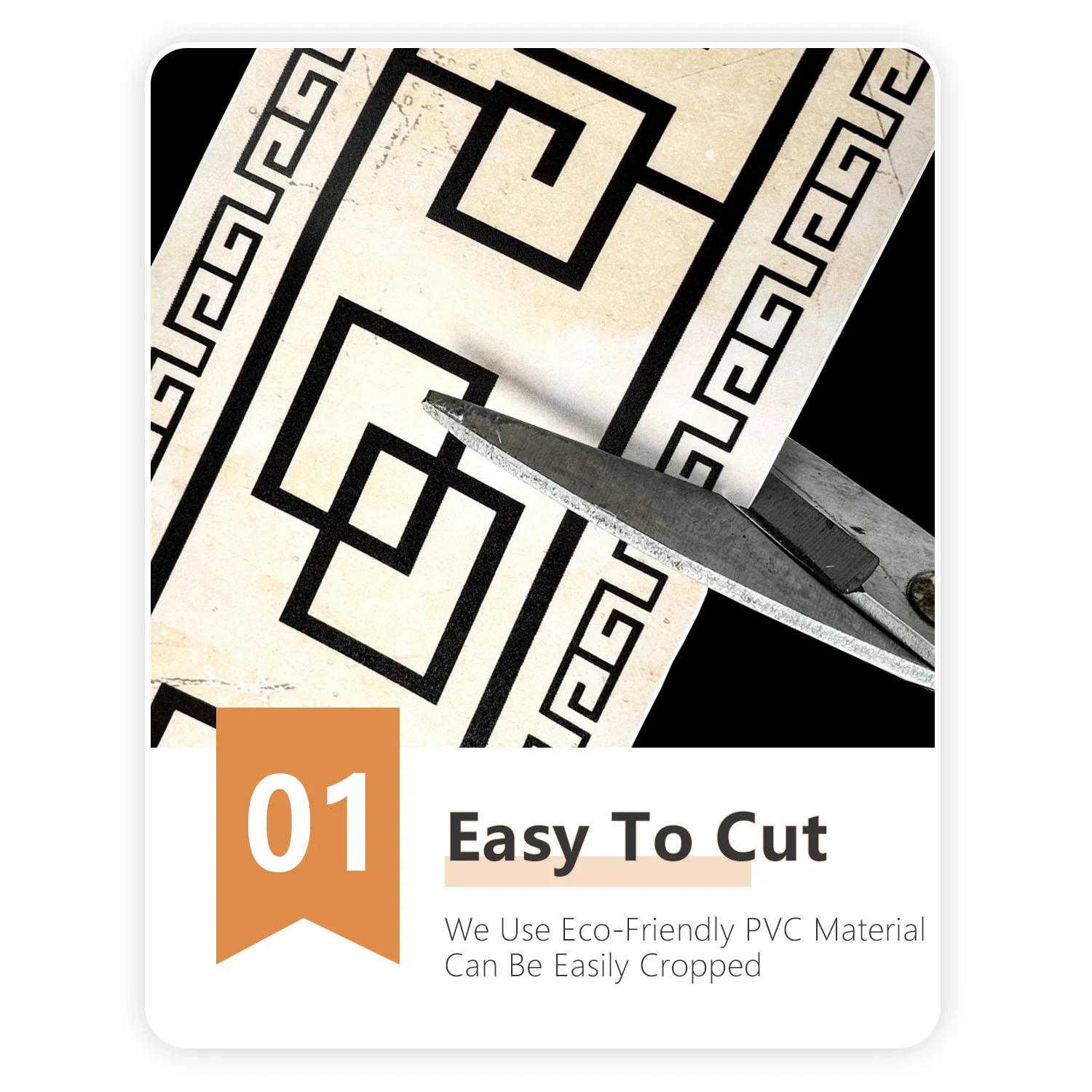 Description Picture 2 of itemRetro Floral Ceramic Wall Stickers Peel & Stick Kitchen Bathroom Backsplash Decorative Waistline Skirting Strip Art Decals