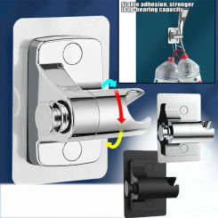 1pcs Shower Holder Suction Cup Holder Adjustable Showerhead Holder Plating Shower Rail Head Holder Bathroom Wall Mount Bracket