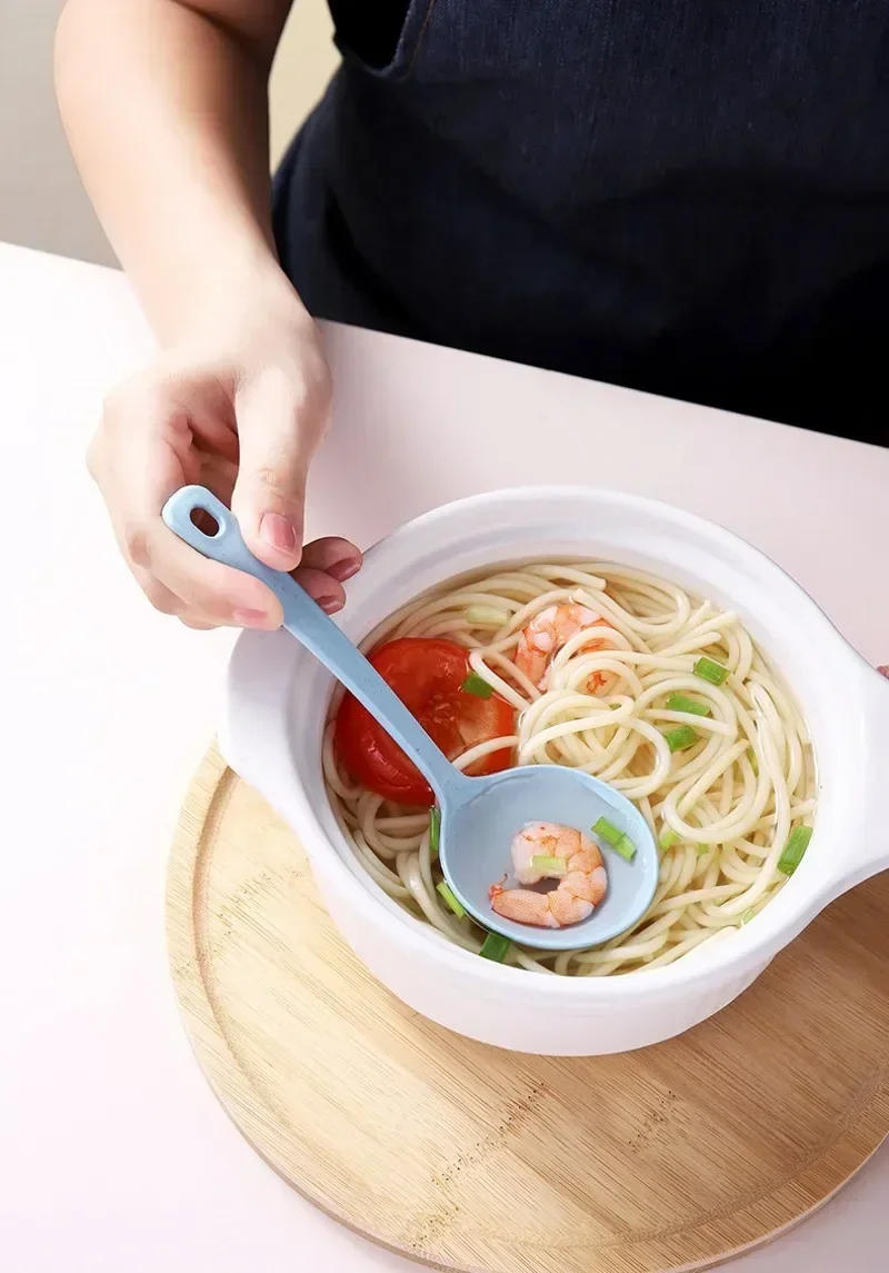 Description Picture 6 of item1pcs Household Utensils Spoon Wheat Stalk Spoon Tablespoons Plastic Large Soup Long Porridge Rice Dinner Scoop Kitchen Supplies