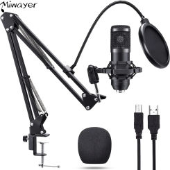 Miwayer USB Recording Microphone Professional Condenser Mic Kit with Articulated Arm For Gaming Podcasting Streaming Youtube