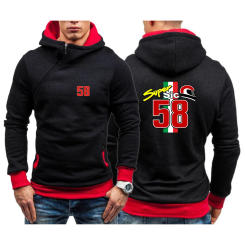 58 Super Sic Marco Simoncelli Men New Spring and Autumn Harajuku Diagonal Zipper Designe Casual Printing Five-Color Sweatshirt