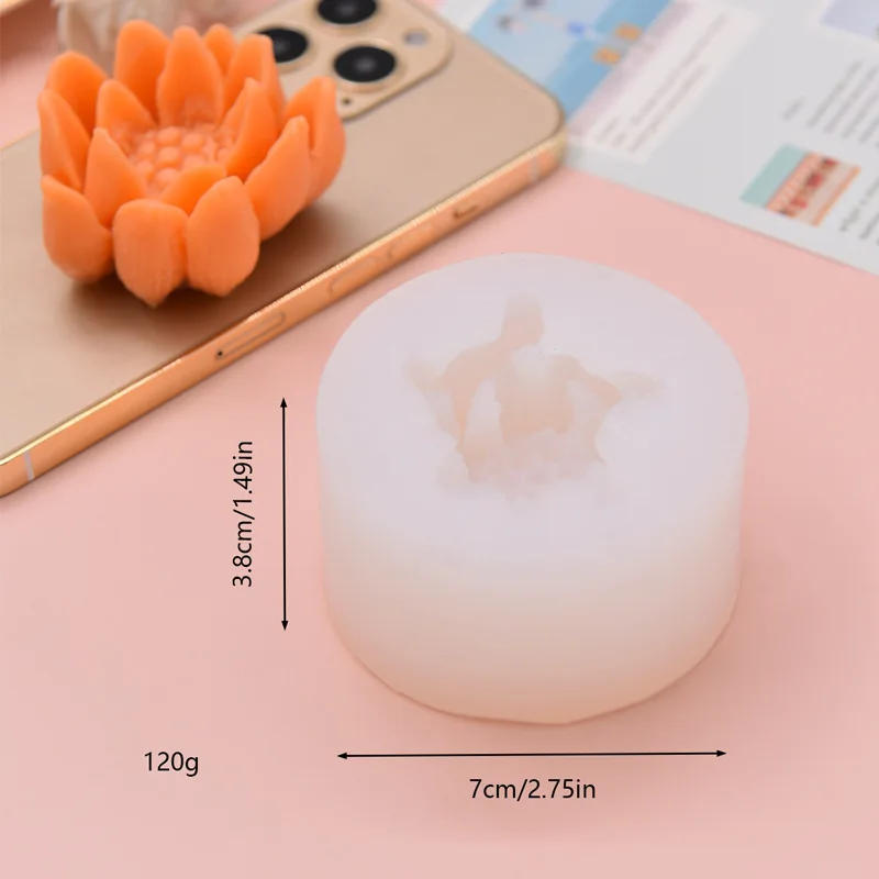 Description Picture 4 of itemRose Lotus Candle Silicone Mould Flower Soap Resin Crystal Mold Ice Cube Chocolate Making Tool Wedding Decor Mother's Day Gift