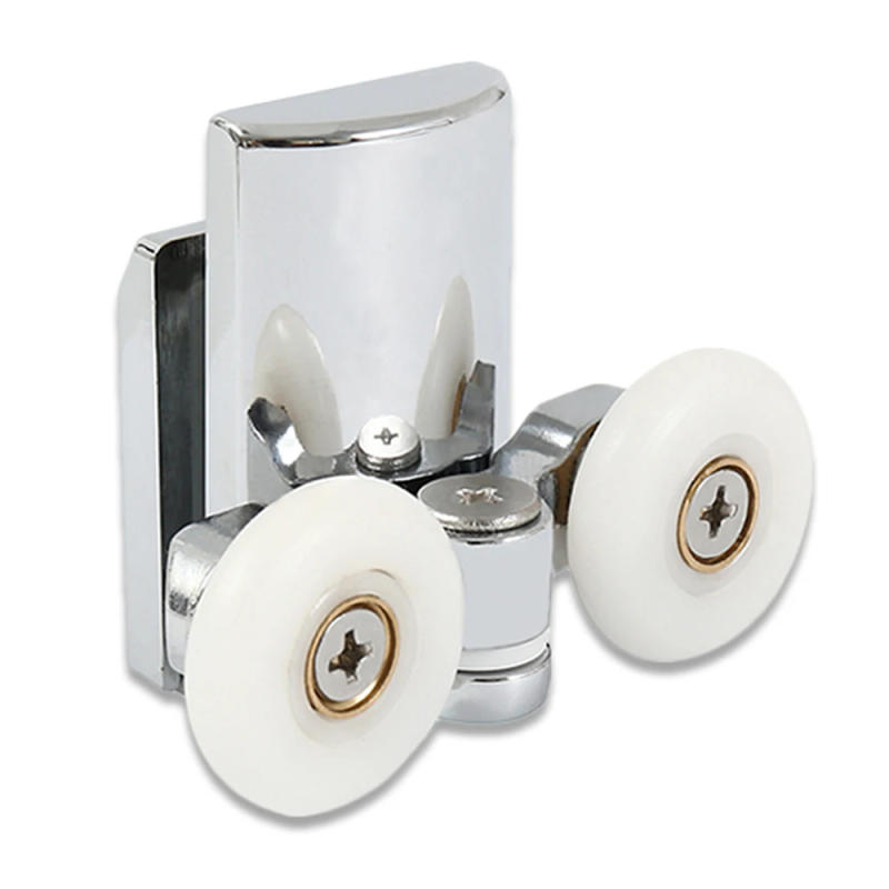 Description Picture 3 of itemSet of 4 Shower Door Rollers Twin Roller Runners Wheels Pulleys Zinc Alloy 23mm Wheel Diameter Top Bottom Bathroom Replacement