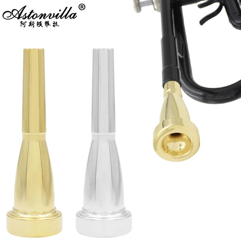 Description Picture 2 of itemTrumpet Mouthpiece 3C 7C Size Bullet Shape Horn Mouthpiece Silver&Golden Replacement Parts  Brass Musical Instrument Accessories
