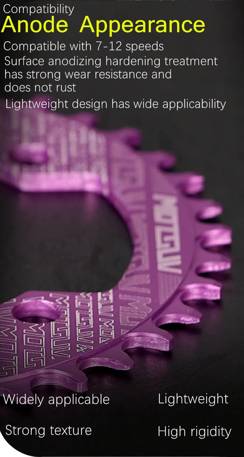 Description Picture 6 of itemMOTSUV Bicycle 104BCD Crank Narrow Wide Chainring Aluminum Alloy MTB Bike Round 32T 34T 36T 38T Cycling Tooth Chainwheel Parts