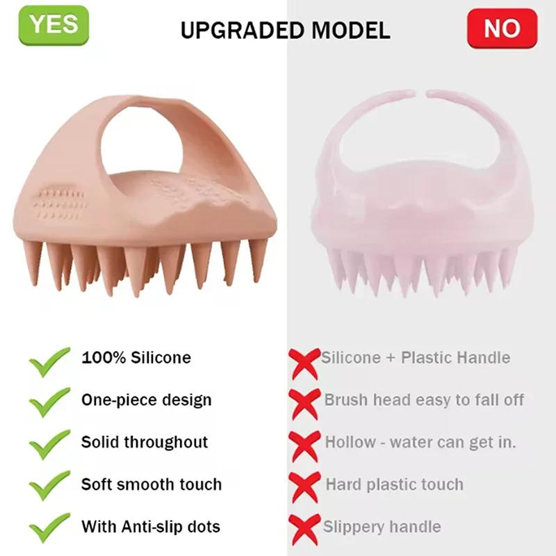 Description Picture 4 of itemScalp Scrubber Shampoo Brush Massager Clean Scalp Comb With Handle Hair Washing Brush Scalp Exfoliator Brush Head Scrubber Tools
