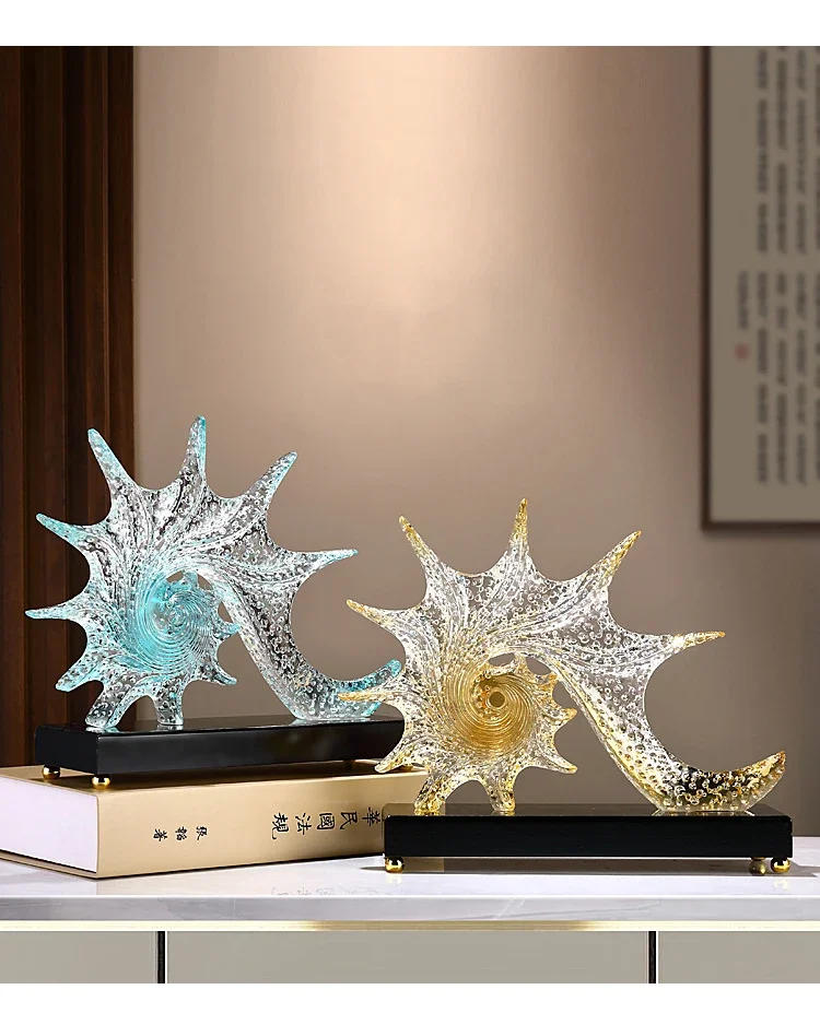 Description Picture 2 of itemSpiral Conch Statue Home Landscape Ornaments Desk Decoration Resin Crafts Creative Bubble Conch Sculpture Room Aesthetic Decor