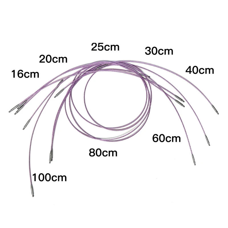 Description Picture 2 of item40/60/80/100cm Interchangeable Crochet Needles Rope Circular Knitting Needles Accessories Weaving Yarn Knitting Tools