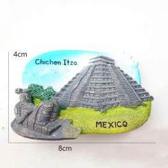 3D Chichen Itza Fridge Magnets Travel Tourism Souvenirs Handmade Refrigerator Magnetic Sticker Home Decor Gift Mexico, Hot, 1Pc
