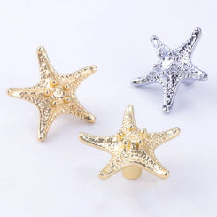 3 Colors Starfish Handle Children's Room Single Hole Small Furniture Handles Drawer knob Zinc Alloy Cabinet Door Wardrobe Pulls