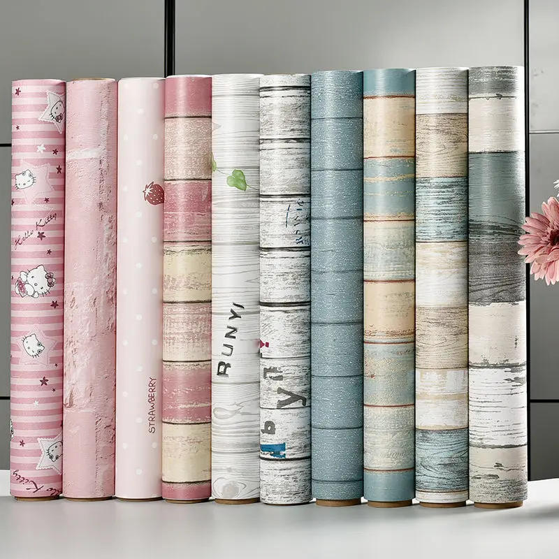 Description Picture 2 of itemWood Pattern Wall Sticker Waterproof Self Adhesive PVC Wallpapers Contact Paper Bedroom Wardrobe Furniture Renovate Stickers