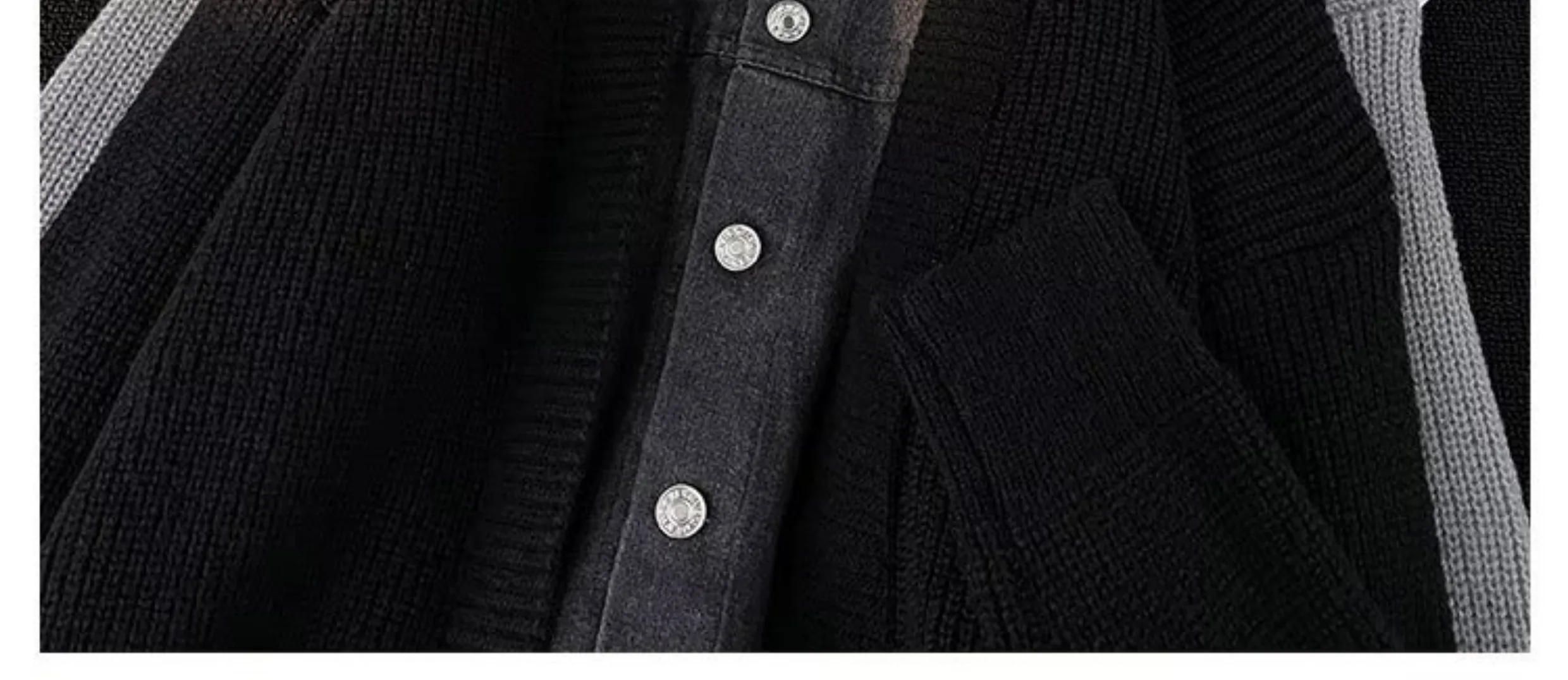 Description Picture 6 of itemSpring Autumn Denim Splicing Cardigan Sweaters Couple Casual Loose High Street Sweater Jackets Men Overcoat Male Clothes