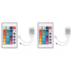 2X 24 Keys Remote Control+DC12V LED Controller RGB Control Box IR Light Strip Controller For 5050 2835 RGB Light Strip