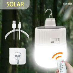Outdoor Solar Lights Rechagable Remote Control  Ultral-long Battery Life Fishing Lamp Solar or Usb Charging  Solar Wall Lamps