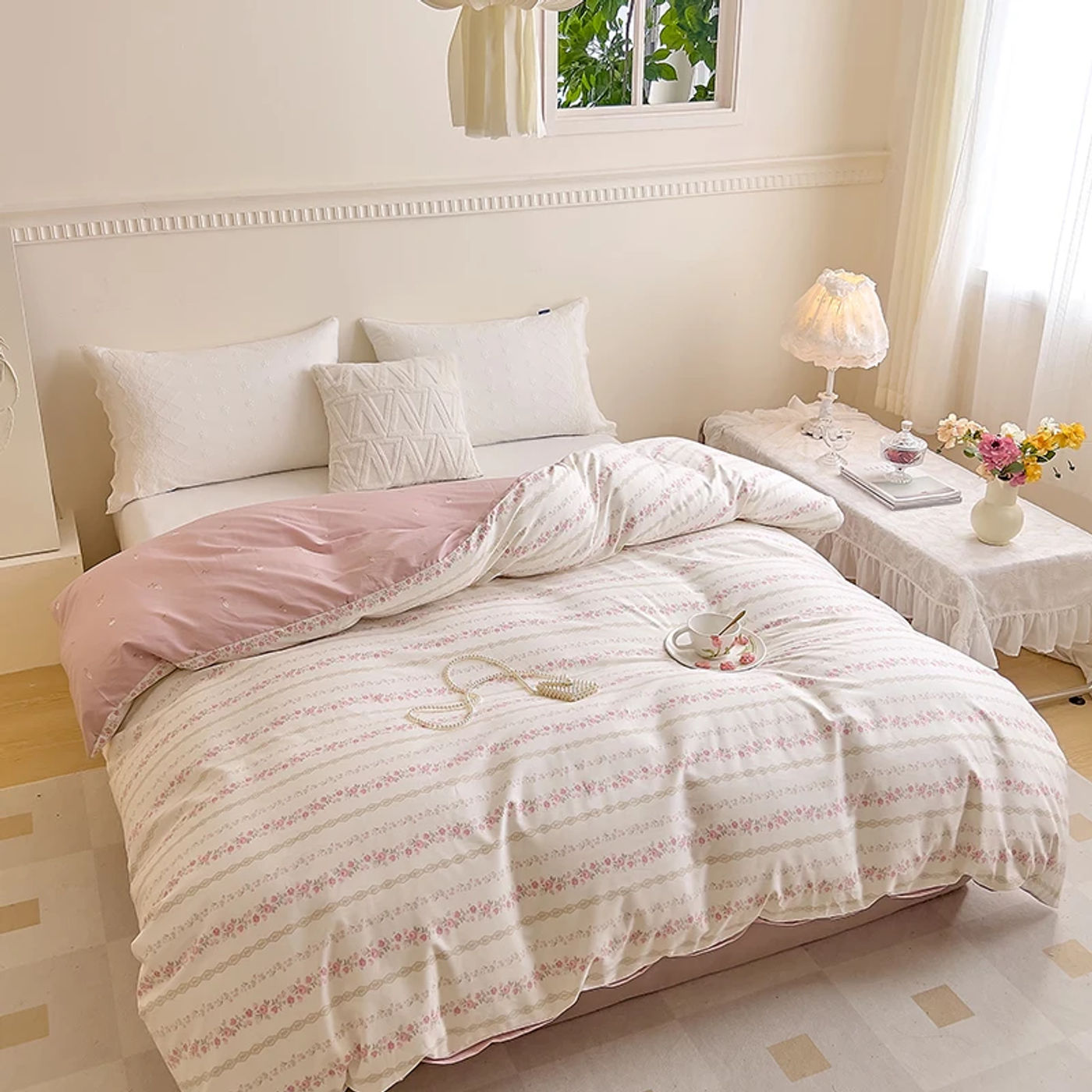 Description Picture 4 of itemBonenjoy Duvet Cover Pastoral Style Quilt Cover 100% Cotton Comforter Cover housse de couette Soft Bed Cover (No Pillowcase)