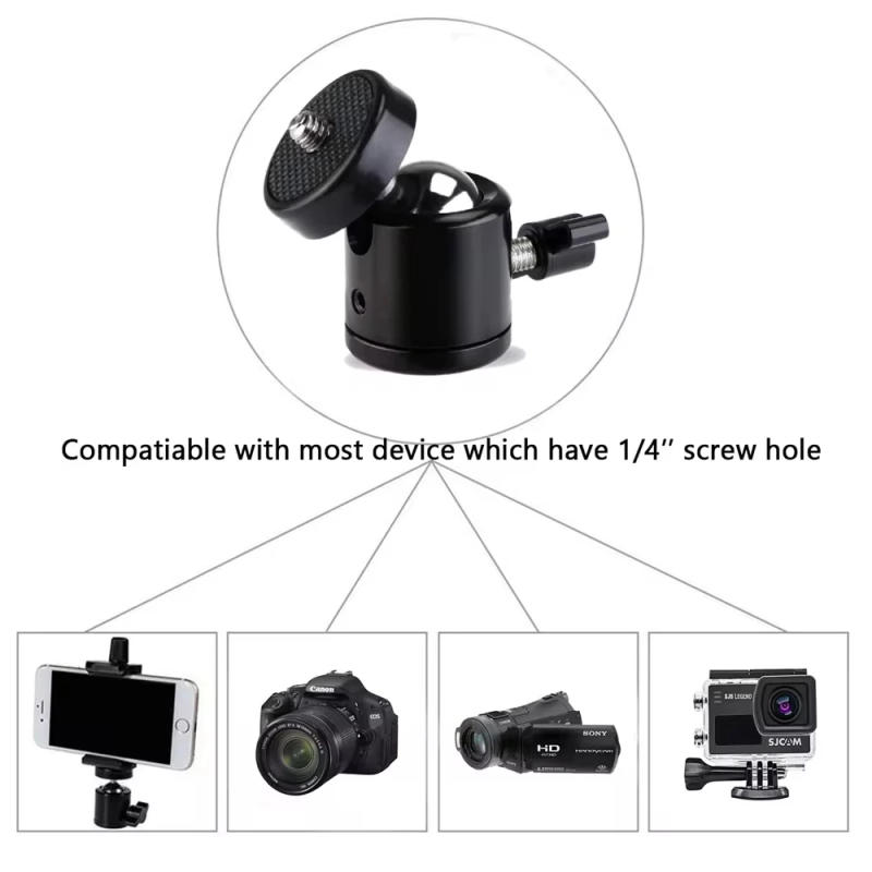 Description Picture 5 of itemTripod Adapter 1/4 Screw Hole Tripod Mount Camera Head Adapter Ball Head with Lock LED Light Bracket Holder For DSLR DV Cameras