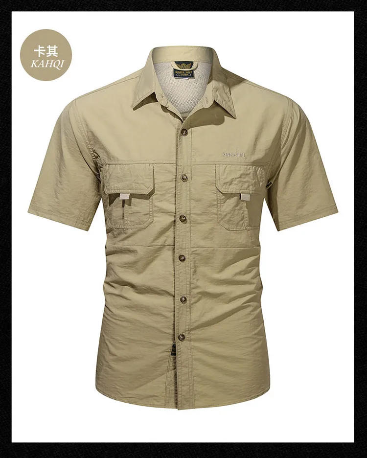 Description Picture 5 of itemSummer Hiking Hunting T-shirts Short Sleeve Combat Tactical Shirt Quick-Dry Camping Fishing Shirts Male Hunting Climbing Outfit