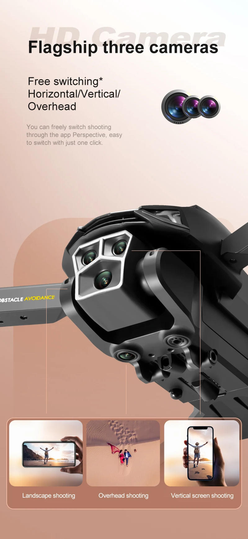 Description Picture 5 of itemXiaomi M3 PRO Drone 8K Triple camera Professional HD Aerial Photography Obstacle Avoidance Brushless Motor 1-key Return Drone