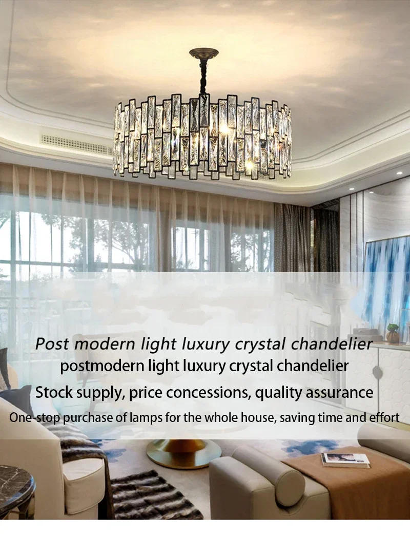 Description Picture 3 of itemPersonalized Italian Crystal Living Room Postmodern Chandelier Atmosphere Creative Restaurant Lamp Hall American Bedroom Lamp