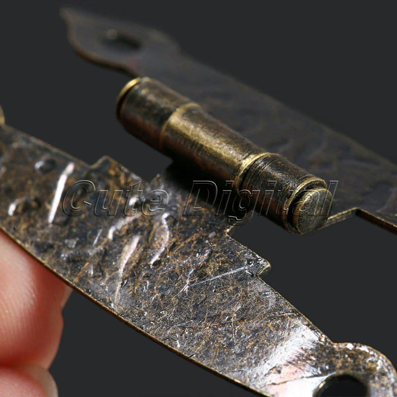 Description Picture 5 of item8Pcs Antique Bronze Hinges Retro Butt Hinges Antique Hinges Bronze with Screws for Wooden Jewelry Box Case 65x33mm with Screws