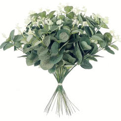 5/10/20Pcs Of Eucalyptus Leaf Stems Green Artificial Plants For Living Room Decoration Bride Wedding Vases Flower Bouquet Decor