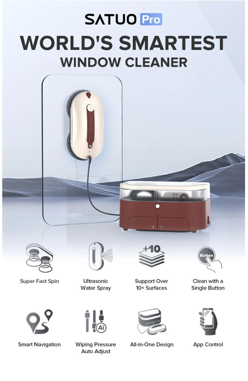 Description Picture 2 of itemSATUO new arrivals Smart Home Round Washer Cleaner Robot Window Washing Cleaning Robot