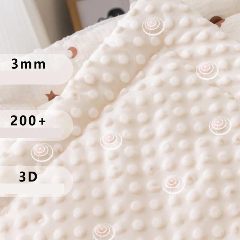 Description Picture 6 of itemMuslin Baby Stroller Cushion Soft Baby Blanket with Dotted Backing Baby Carriage Pram Cotton-padded Mattress 40*80cm