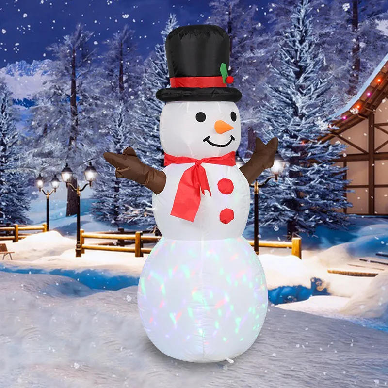 Description Picture 4 of itemChristmas Inflatable Gas Model Lighting Outdoor Courtyard Party Decoration Rotating Colorful Lights Christmas Snowman
