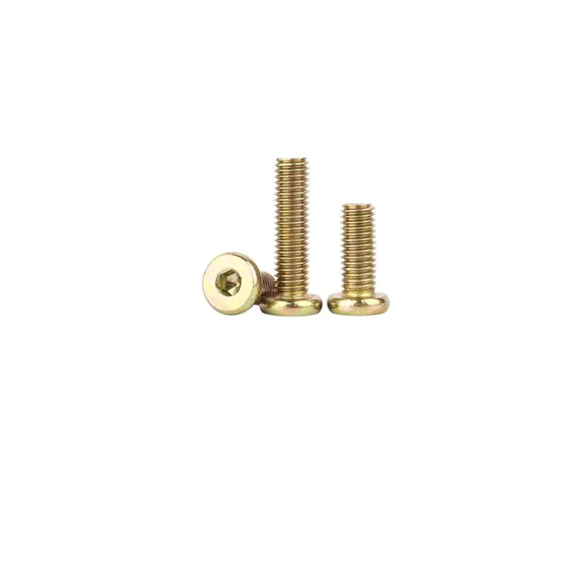 Description Picture 3 of itemColored Zinc Chamfered Round Head Hex Screws/Furniture Connecting Screws/Countersunk Bolts