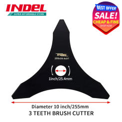 INDEL Brush Cutter Blade 10"x3 Teeth Carbon Steel Lawn Mower Accessories Garden Tool Trimmer Parts Tools