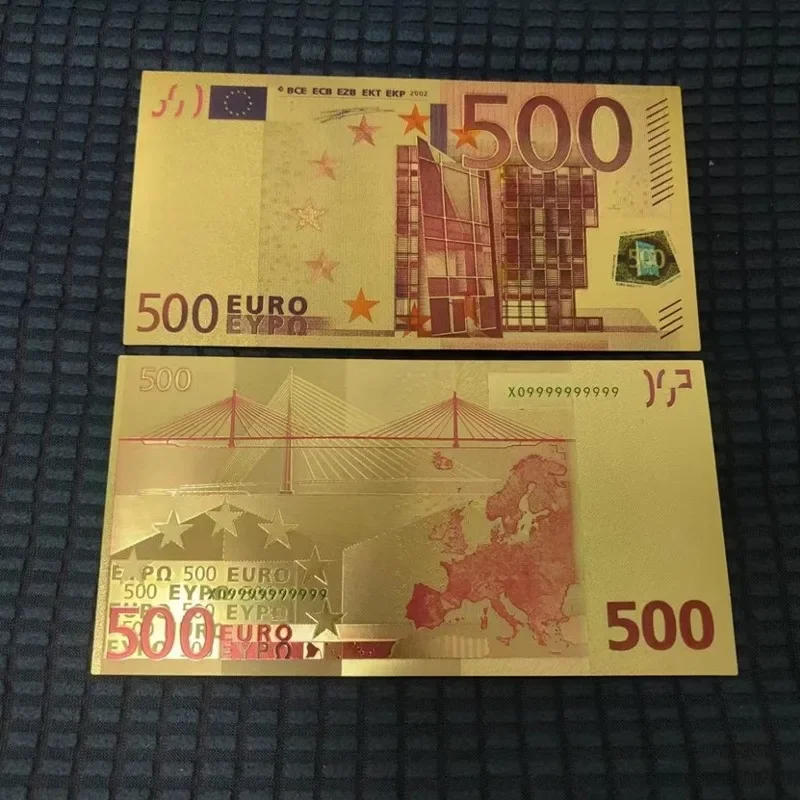 Description Picture 6 of item5~100pcs 500 Euro Plastic Gold Banknotes Colorful European Banknote Commemorative Notes 24K Gold Plated Euros Money