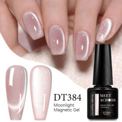 MEET ACROSS 7ml Cat Moonlight Magnetic Gel Polish Pink Silver Transparent Soak Off Nail Art Gel Varnish Manicure For Nails