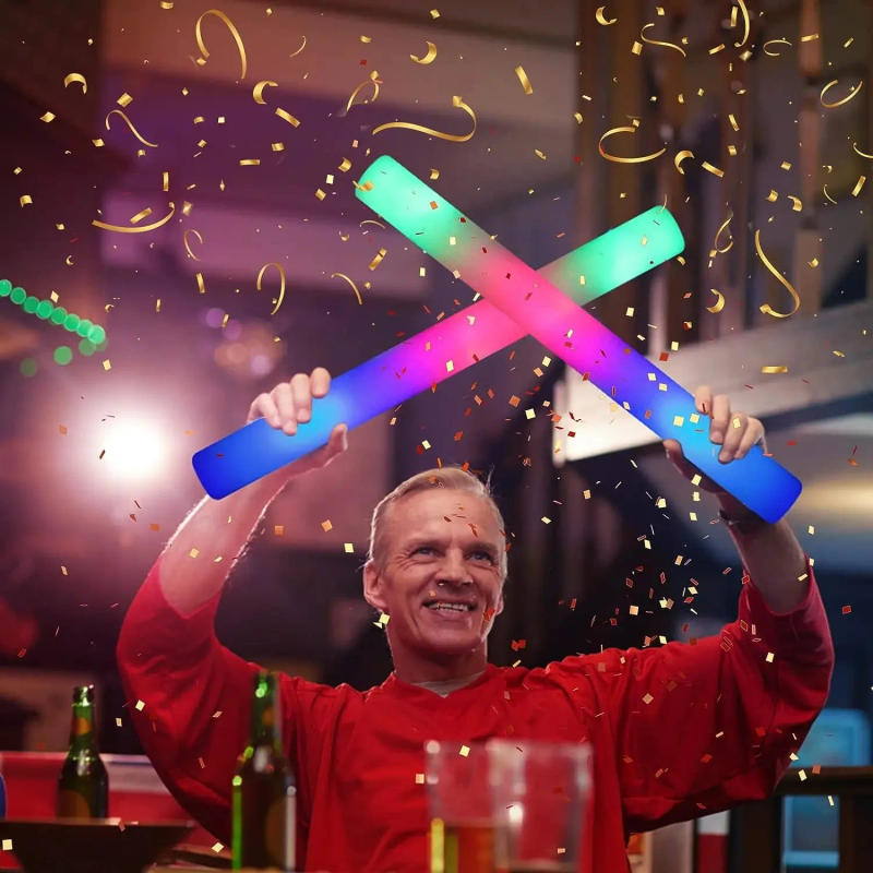 Description Picture 6 of itemLED Glow Sticks Bulk Colorful RGB Glow Foam Stick Cheer Tube Dark Light for Xmas Birthday Wedding Party Supplies