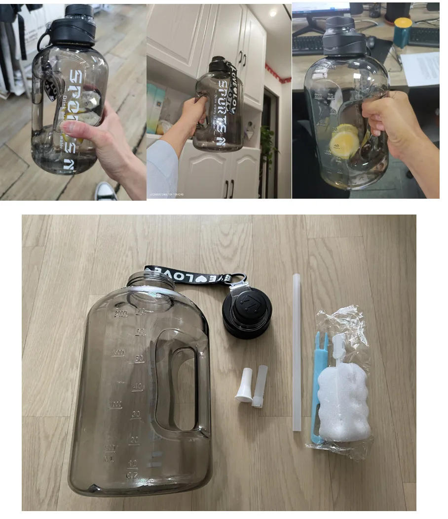 Description Picture 2 of item1L UP To 5L Gym Cycling Bottle Cup Outdoor Sport Large Capacity Water Bottle Kettle Fitness BPA FREE Scale Drink Bottle for Men