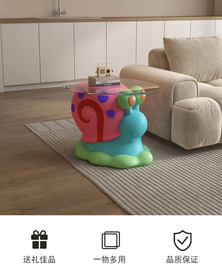 Description Picture 5 of itemSmall Snail Coffee Table, Movable Small Table for Living Room, Small Snail, Shoe Changing Stool, Light Luxury and High-End, New