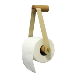 Punched Toilet Paper Holder Beech Hemp Rope Paper Towel Holder Hanging Rope for Paper Wall Mounted Tissue Holder