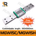 RXTNC 1pcs MGW15 L100-1000mm miniature linear rail+1pcs same as HIWIN MGW15C MGW15H linear guide block for 3d printer part