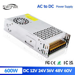 AC110V 220V to Power Supply DC 12V 24V 36V 48V 60V 72V 600W Light Transformer for Driver LED Light  Strip CCTV and 3D Print