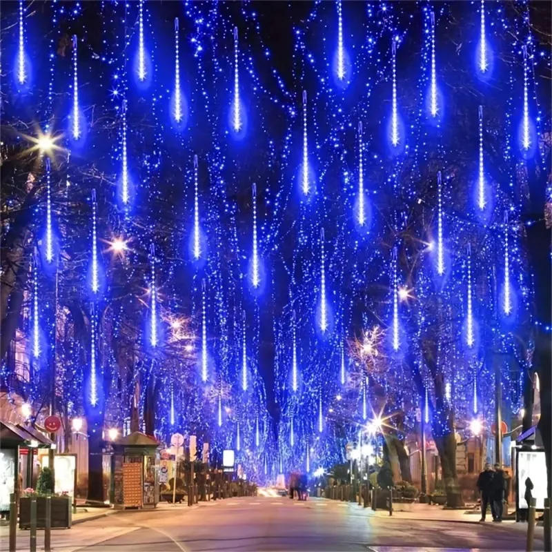 Description Picture 2 of item32/24/16/8 Tubes Meteor Shower Rain LED String Lights Christmas Tree Decorations Street Garland for Decor Noel New Year Navidad