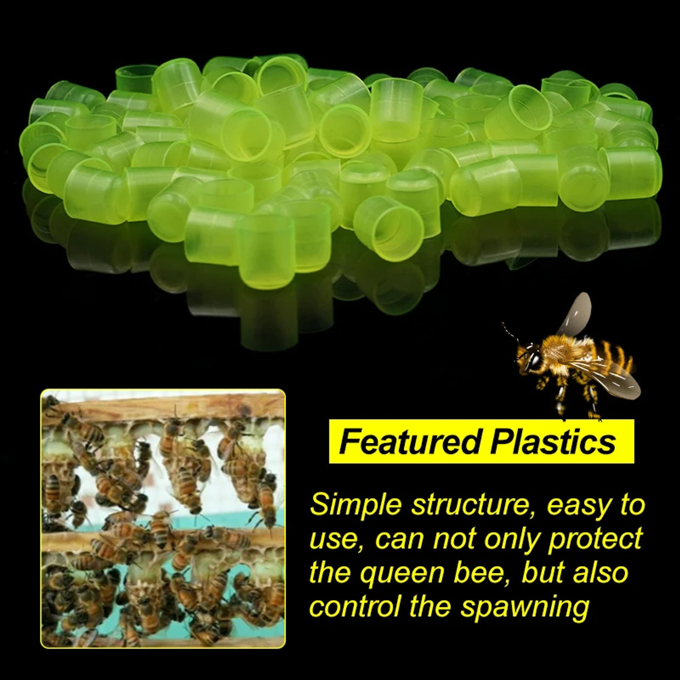Description Picture 4 of item1 Set Beekeeping Cages King Queen Rearing System Plastic Bee Catcher Box Cell Cups Complete Kit Apicultura Tools Supplies